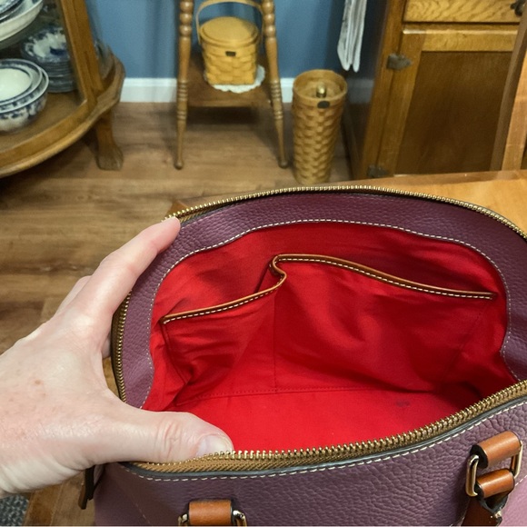 Dooney & Bourke Mauve Pebble Leather Carter Satchel - Picture 13 of 16